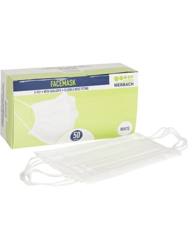 Mondmaskers IIR 3-laags wit 50 st