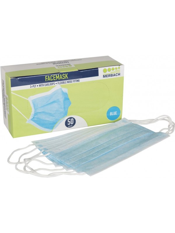 Medische Mondmaskers IIR 3-laags blauw 50 st