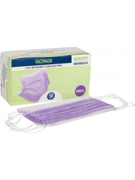 Mondmaskers IIR 3-laags Paars 50 st