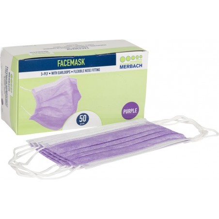 Mondmaskers IIR 3-laags Paars 50 st