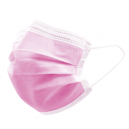 Mondmaskers Medisch IIR Roze 3-laags Unigloves 50 st