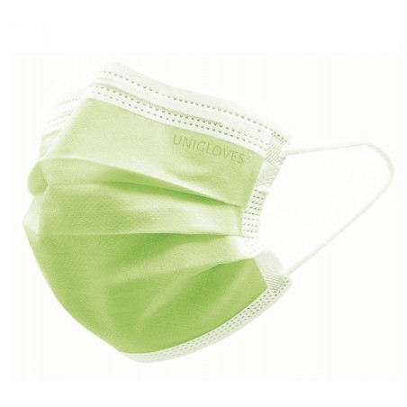 Mondmaskers Medisch IIR Lime 3-laags Unigloves 50 st