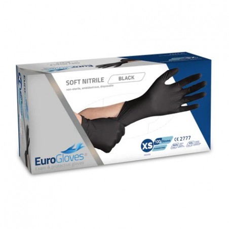 Eurogloves Soft Nitril Handschoenen Zwart 100 st