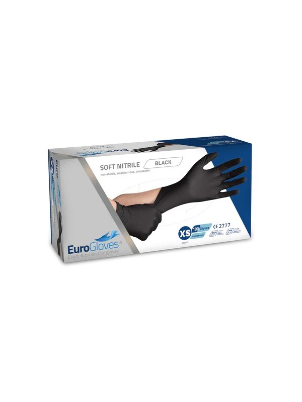 Eurogloves Soft Nitril Handschoenen Zwart 100 st